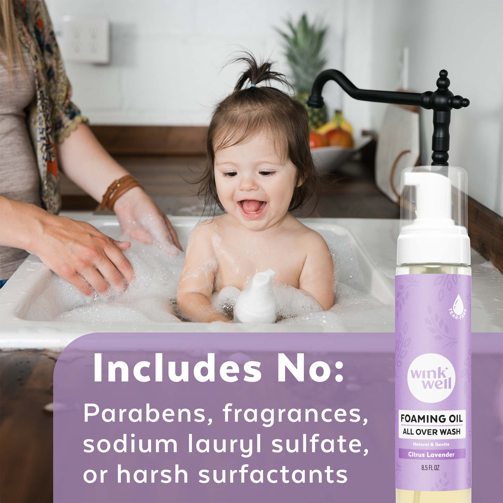 Foaming Oil Bath Wash + Shampoo