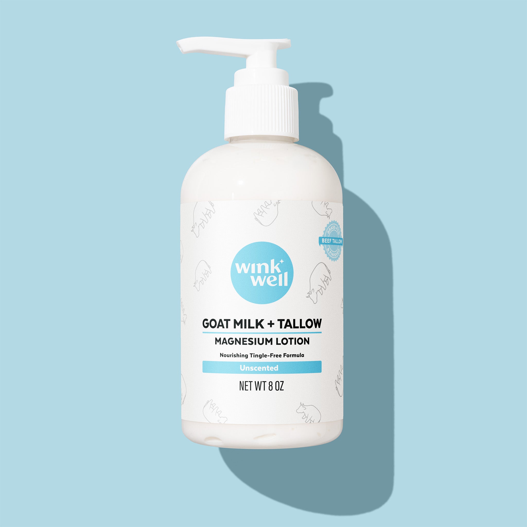 Goat Milk + Tallow Magnesium Lotion - Unscented | Tingle-Free Formula