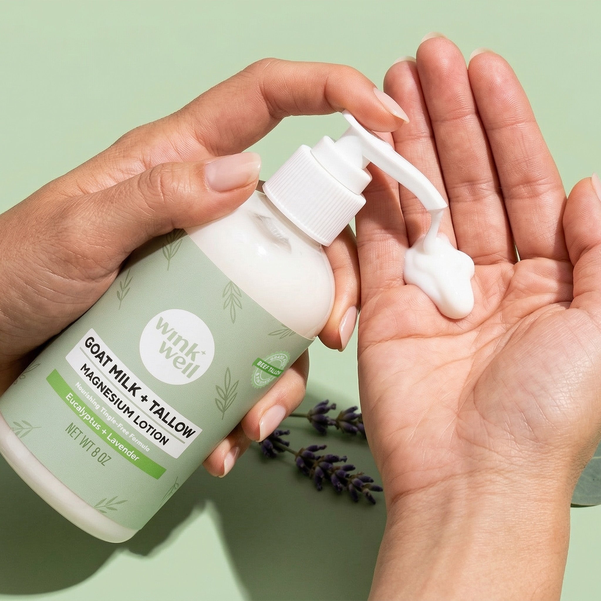 Goat Milk + Tallow Magnesium Lotion - Eucalyptus + Lavender | Tingle-Free Formula