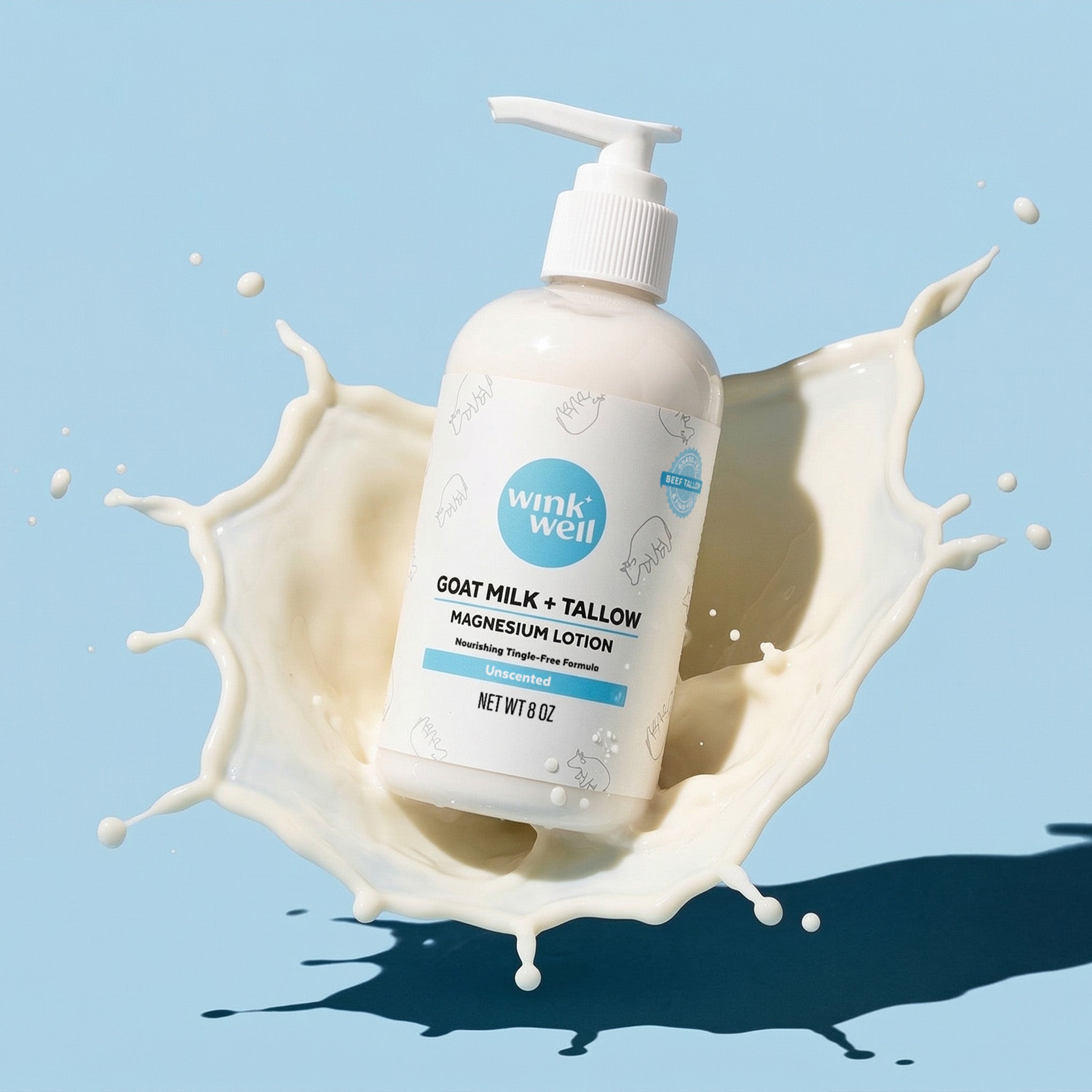 Goat Milk + Tallow Magnesium Lotion - Unscented | Tingle-Free Formula