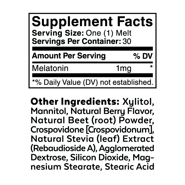 Kids Natural Melatonin Quick Sleep Melts 30-Count