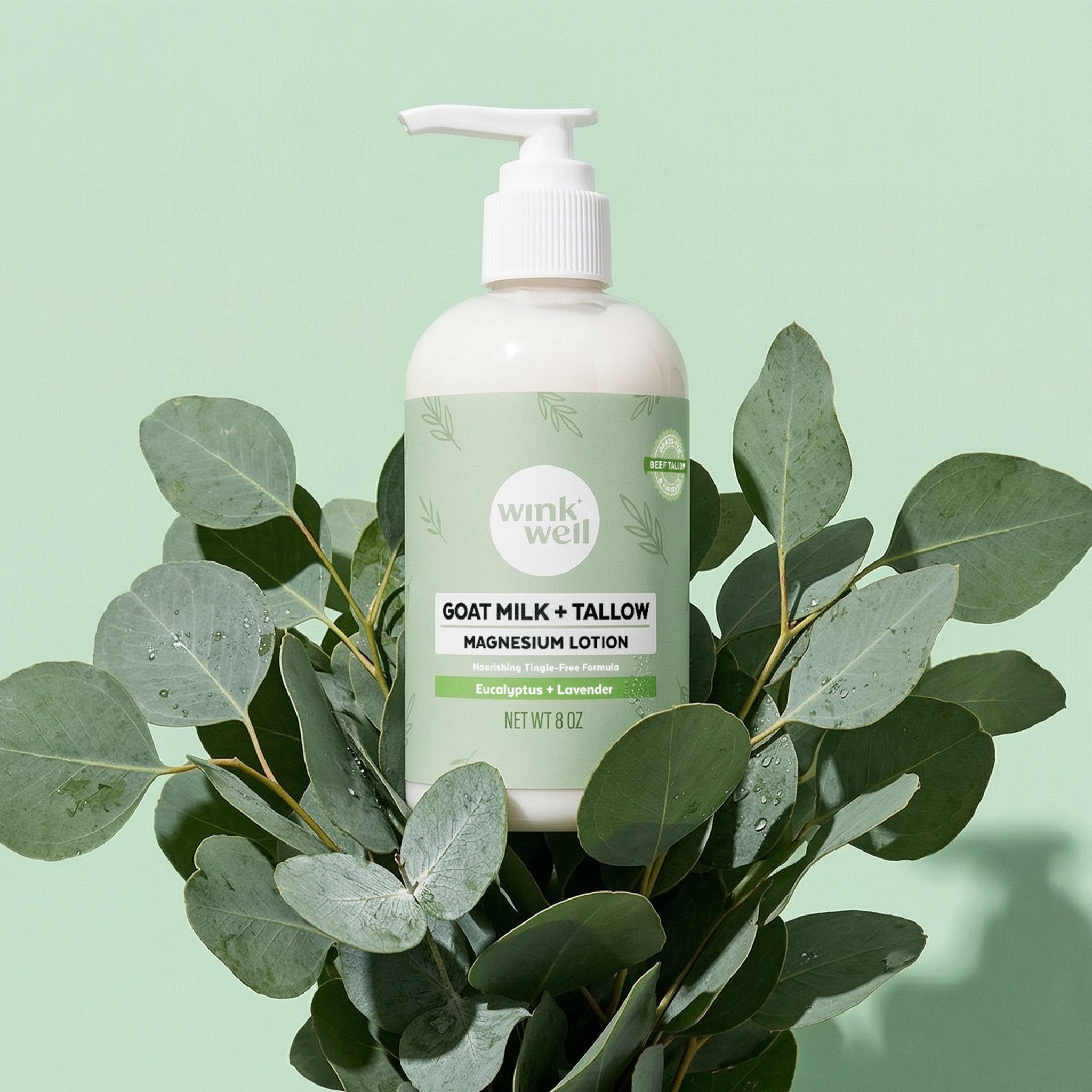 Natural Magnesium & Tallow Body Lotion | Eucalyptus | Wink Well