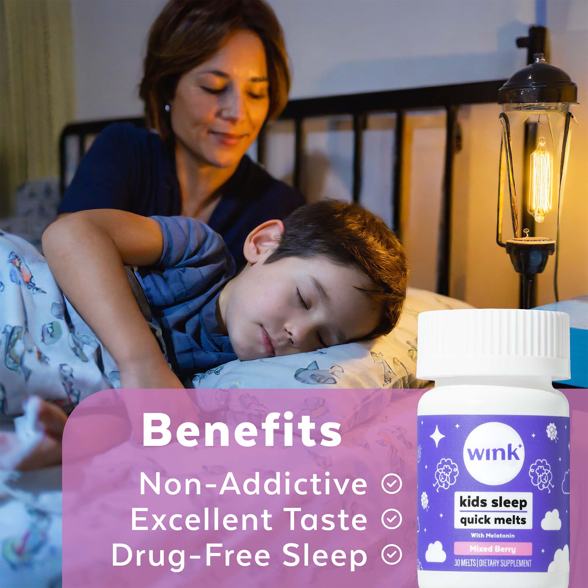 Kids Natural Melatonin Quick Sleep Melts 30-Count