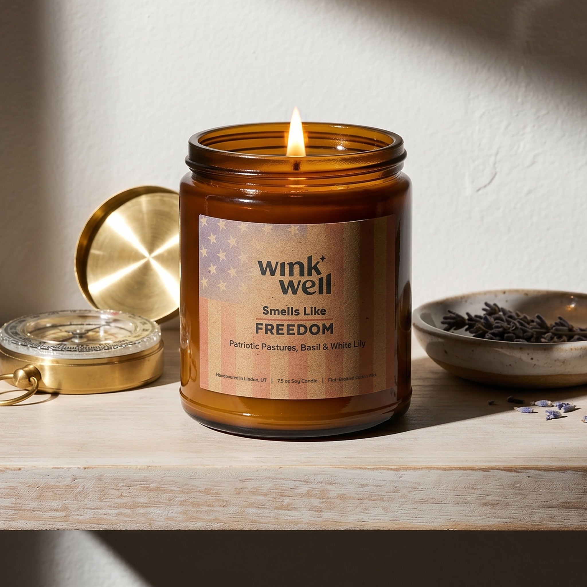 Smells Like Freedom Candle | Patriotic Pastures, Basil & White Lily (LIMITED EDITION)